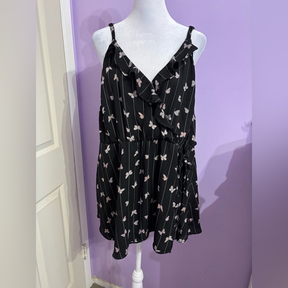 torrid Tops - Torrid Black Butterfly Print Blouse